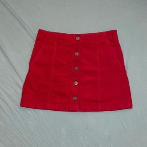 RED CORDUROY SKIRT